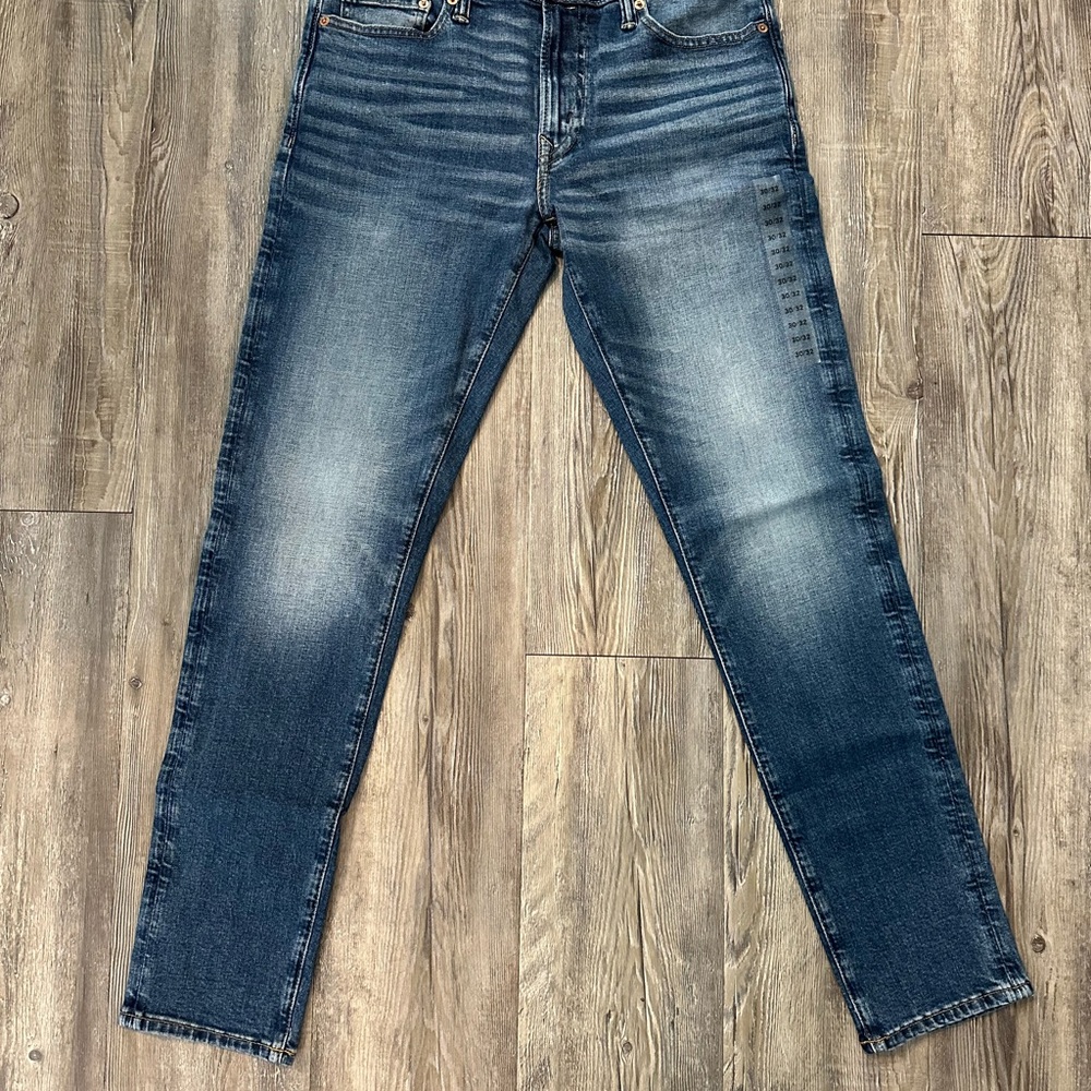 American Eagle Outfitters Men's Dark Blue Airflex Athletic Skinny Jeans